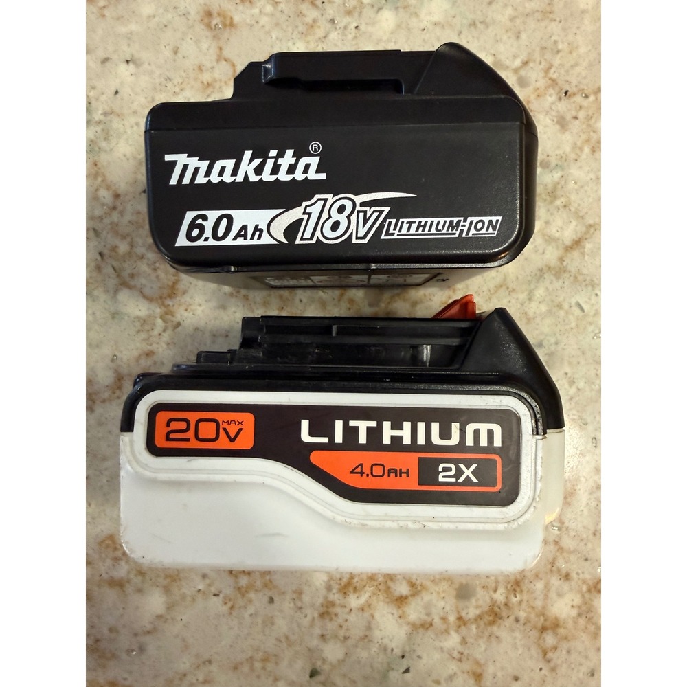 Makita 18V 6.0Ah BL1860B & Black Decker 20V 4.0Ah LB2X4020 Batteries For Parts